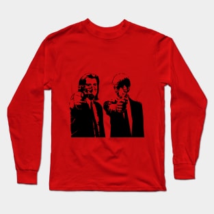 Covid Pulp fiction. Funny Vincent and Jules with gun Long Sleeve T-Shirt